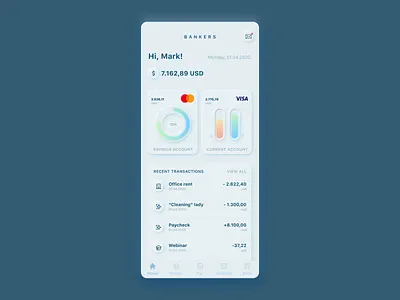 Bonkers for Bankers 2020 trend banking banking dashboard bankingapp neumorphic design neumorphism ui design uxui