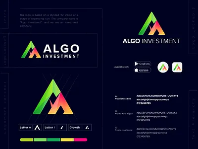 Algo Investment logo brand identity concept logo conceptual logo graphic design investment company logo investment logo design investment logo ideas investment logos l o g o lo go logo maker