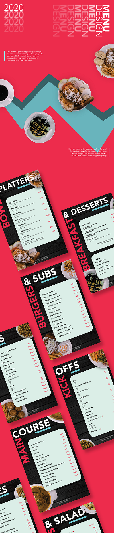 Cups and Cues Sports Cafe Menu Design adobe illustrator adobe photoshop graphic design menu menu design