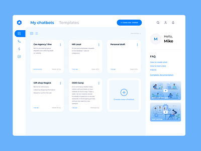 Chatbots Platform chatbot dashboad filter minimalism mobile platform product design system table tabs ui ux ux ui design