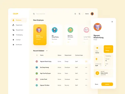 HR management software app dashboad design ui ux web