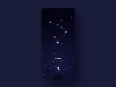 Astrology Horoscope App animation app astrology constellation cosmos galaxy horoscope mobile nightsky parallax space stars ui zodiac