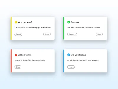 Modal Alerts for Saas Platform alert alerts clean component components light modal modals platform saas simple ui ui design uiux ux
