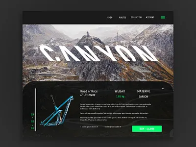 Racer bike frame promotion bike branding design frame minimal online store promotion ui ux website