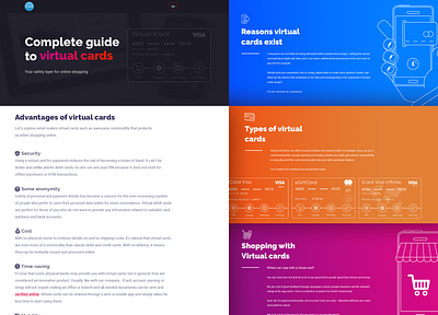 Virtual Card page design illustration landing page landing page design ui ui ux ui design ux ui ux ui design webdesign