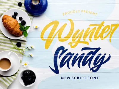 Wynter Sandy - Bold Script Font bold brush calligraphy font groovy handdrawn handlettering logotype multilingual puaencode retro script stylish vintage