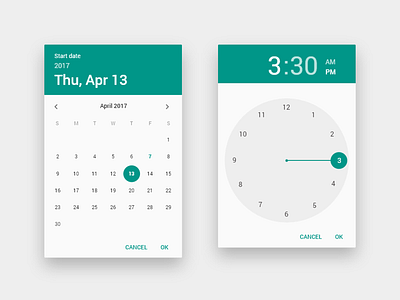 date and time design flat ui ux web