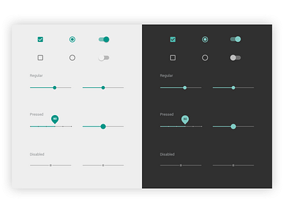 Switches and Sliders design flat ui ux web