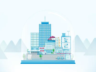 Crystal City after effects animation 2d design vector