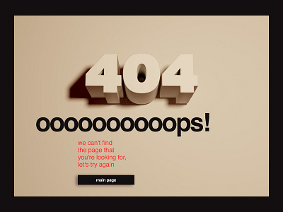 404 page design 3d 404 404 error page dailyuichallenge design grid design helvetica typogaphy ui uiux web webdesign