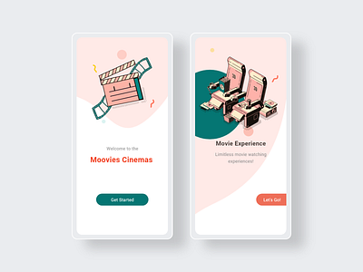 Onboarding Screen app app ui booking app cinema clean clean design light theme splash ui ui design uiux