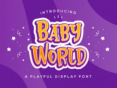 Baby World - Playful Display Font beautiful calligraphy children cute decorative fun handlettering handwritten kids kindergarten multilingual playful preschool quirky