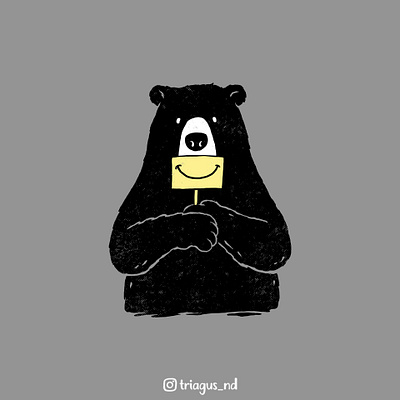 Nice Bear animal animals bear clothing cute design drawing funny illustration monochrome t shirt t shirt design