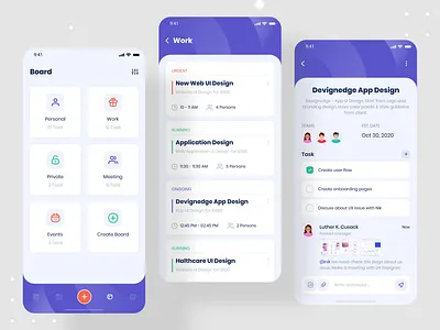 Taskito - Task Management App app best dribbble shot board clean creative devignedge footer menu menu bar menubar mobile mobile app mobile app design mobile design mobile ui task details task list ui ui design uidesign