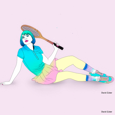 Match (part 2) art colorful illustration illustration art illustrator pastel pop tennis woman woman illustration woman portrait