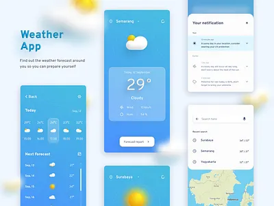 Weather Forecast App 3d 3dicon clean glasseffect handz icon minimalist mobileapp transparent uidesign uxdesign weather app weather forecast weather icon weatherapp