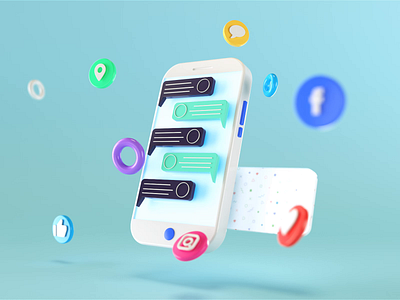 3D Social Sharing 3d animation c4d design facebook geometric icon illustration instagram message motion render smarphone social socialmedia ui ui ux