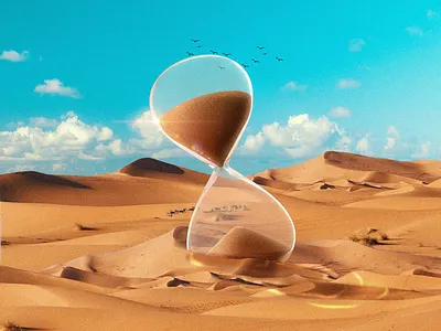 Take Your Time, But Don’t Waste Your Time adobe composite desert landscape photoshop pixelsquid time unsplash