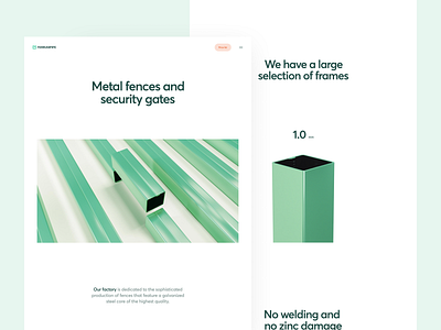 Ferrumpipe SOTD on Awwwards 3d app awards cinema4d corporate cuberto design development fences frame graphics green icons illustration landing page metal pipe ui ux web