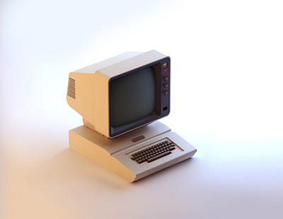 Apple 2 3d computer illustration isometry render ui