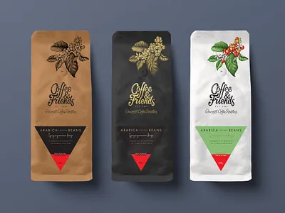 Coffee Bags C F design labeling packaging