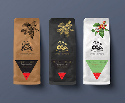 Coffee Bags C F design labeling packaging