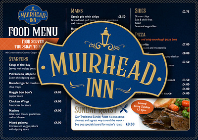 Muirhead Inn logo designed by G3 Creative creativeagency g3 creative graphicdesigners logo design scotland logotype menudesign