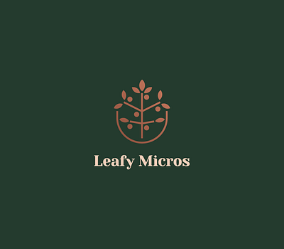 Leafy Micros | Logomark agriculture brand brand identity creative grow horticulture icon leafs lineart logo mark microgreens minimal monoline nutrition plant simple symbol tree vector