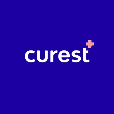 Logotype for VR Health company Curest brand branding design health healthcare identity logo logotype vr