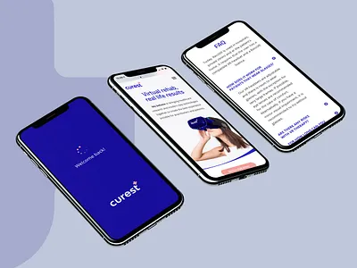 Branding and UI design for VR Healthcare company Curest brand branding design identity logo logotype mobile responsive ui ux