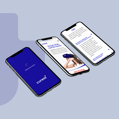 Branding and UI design for VR Healthcare company Curest brand branding design identity logo logotype mobile responsive ui ux