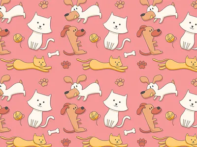 Pet pattern adobe animal cat cats design dog dogs icon icon set icons illustration illustrator logo pattern pattern a day pattern art pattern design patterns pet vector