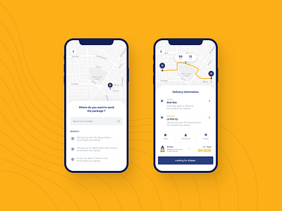 DELIVIET - Delivery App app app delivery app design app designer blue delivery fast fedex gojek grab ios mobile design mobile ui design order package safe shipment shipping uber ups