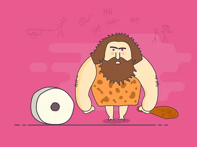 Caveman boobs flat illustration neanderthal