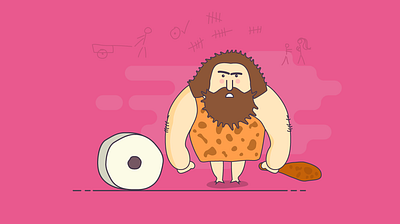 Caveman boobs flat illustration neanderthal