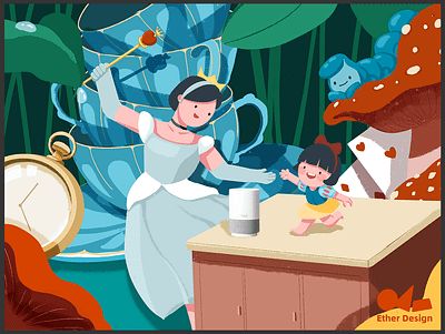 TmallGenie - Children's day virtual project alice branding illustration mother tmall