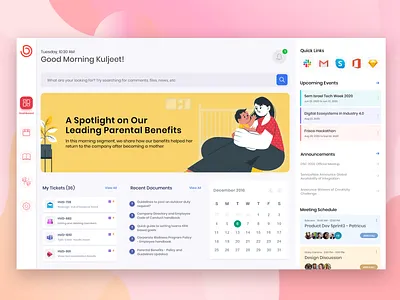 Sneak Peak - Central Hub Gets A New Vibrant UI/Intranet Portal app design application application design company portal design intranet kuljeet chaudhary minimalist ui ui design ux ux design visual design