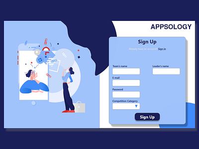 APPSOLOGY - Web Sign Up sign up web web design