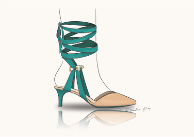 Lace-up kitten Heels bold design elegant fashion footwear footwear design fun heels illustration kitten heel nude sketch