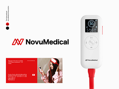 NovuMedical Eye Massager brand identity brand sign branding business equipment eyes identity ionization logo logo design logotype massage medical packaging startup treatment