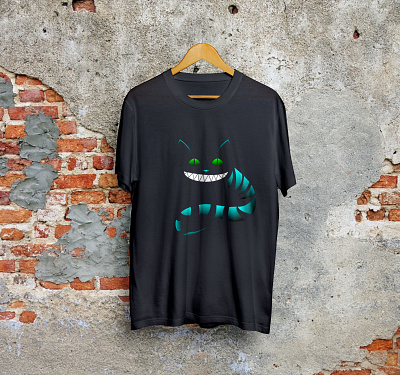 cheshire cat art brand branding cheshire cat design drawing graphic design illustration illustrator t shirt design vector