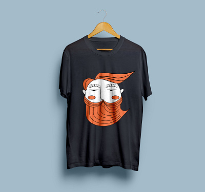 red beard art beard big beard brand design drawing graphic design illustration illustrator read beard t shirt design vector