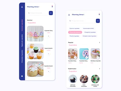 Cupcakes App cakesapp cakeshop ui ux