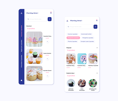 Cupcakes App cakesapp cakeshop ui ux