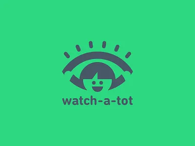 Watch-A-Tot app babysit brand branding child childcare design eye happy kid logo nanny security tot vector watch