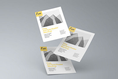 Free A4 Flyer/Poster Mockup design flyer free mockup poster print psd design psd mockup template