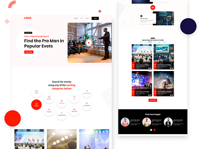 Dribble Event Landing Page 2020 design elegant event event app event website interface landing landing page trend 2020 trendy design ui ux web website