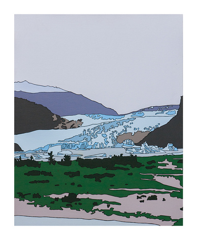 Mendenhall Glacier acrylic alaska canvas landscape painting pop art