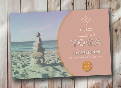 Virtual Yoga advertising branding marketing photoshop postcard yoga