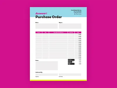 Purchase Order form design forms graphicdesign print design purchase order